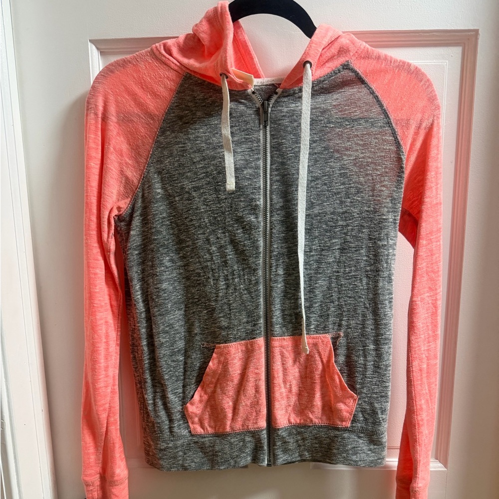 Zine Clothing Gray and Coral Hoodie